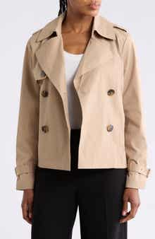 Double Breasted Short Trench Coat