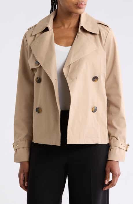 Double Breasted Short Trench Coat