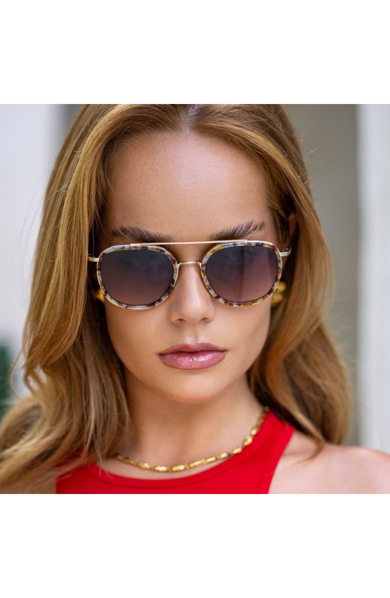 FREYRS Eyewear Weston Round Sunglasses, Alternate, color, Brown Pearl