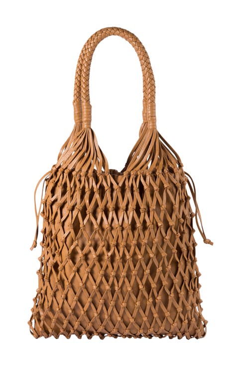 La Red Mesh Bag In Leather