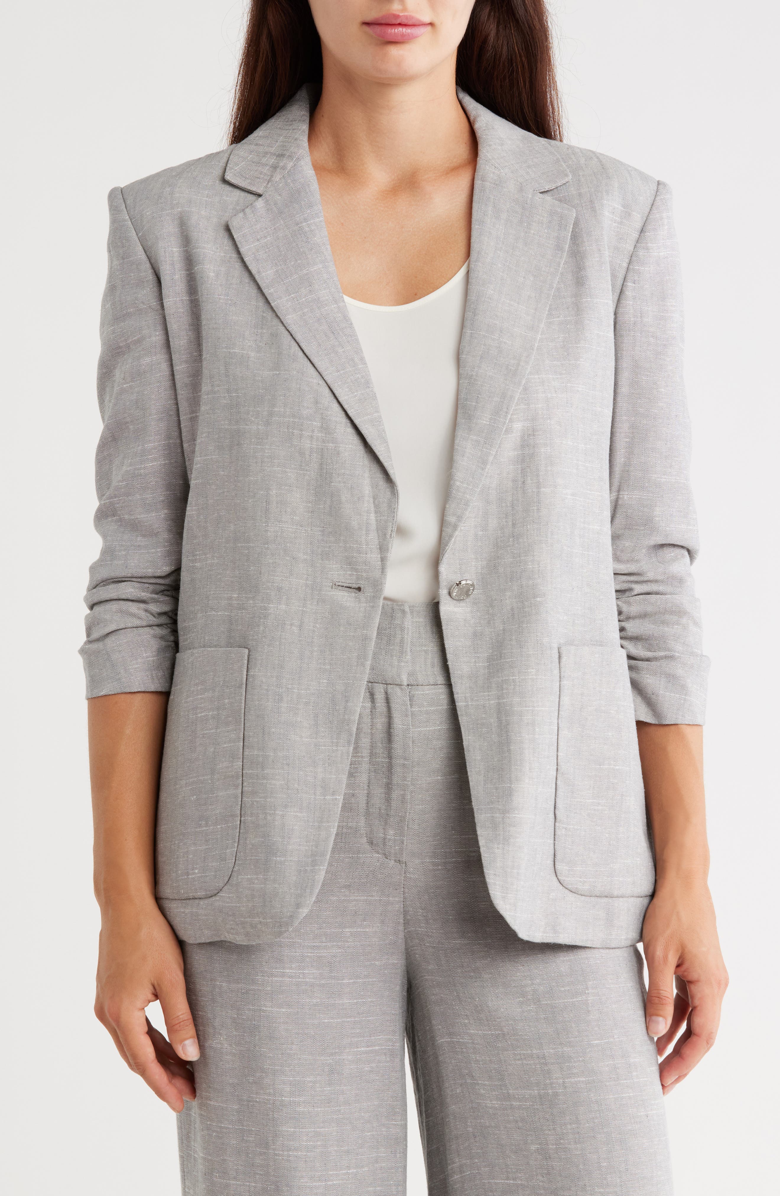Calvin Klein Scrunched Sleeve Blazer