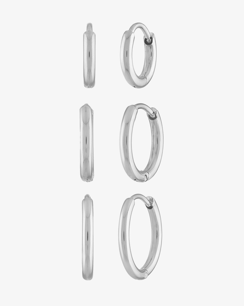 Set of 3 Huggie Hoops