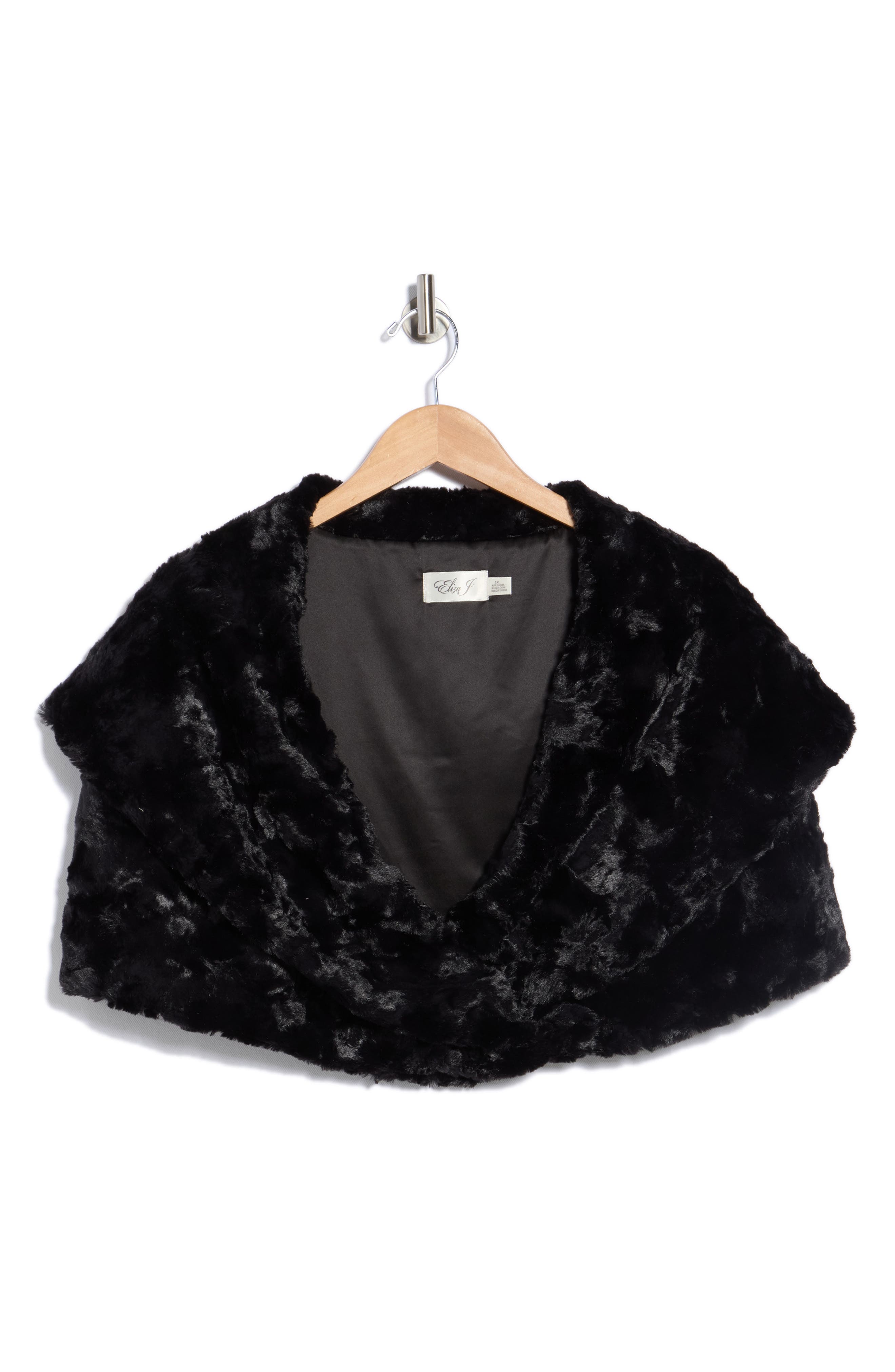 Eliza J Shawl Collar Faux Fur Capelet