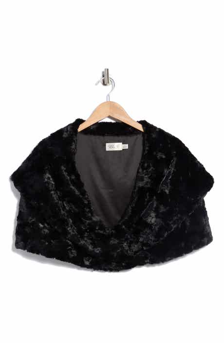Eliza J Shawl Collar Faux Fur Capelet