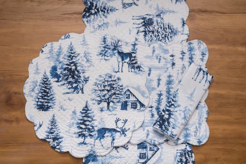 C & F Home C&f Home Frasier Table Runner 14" X 51" In Blue