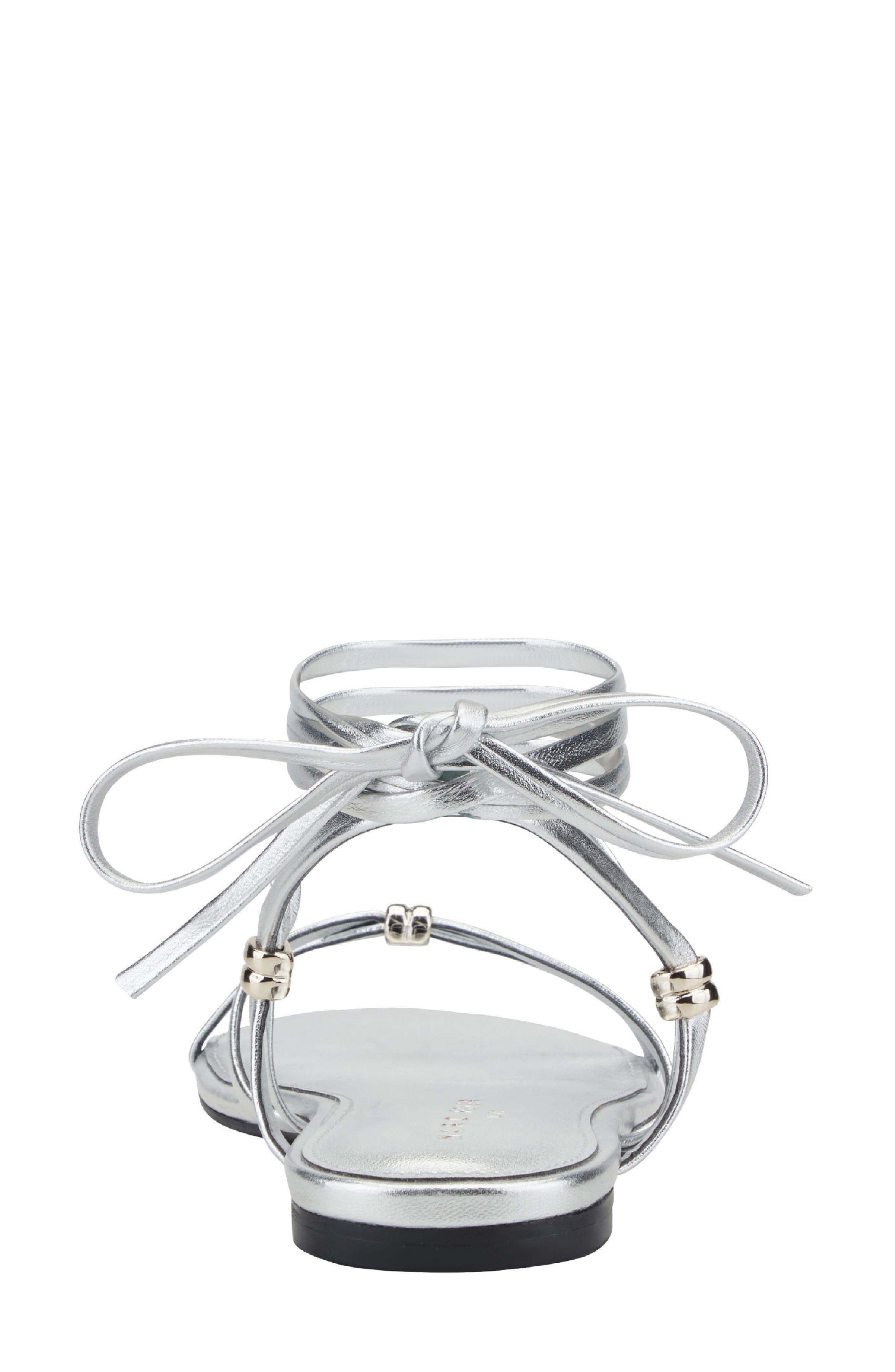 Marc Fisher LTD Este Ankle Wrap Sandal, Alternate, color, Silver