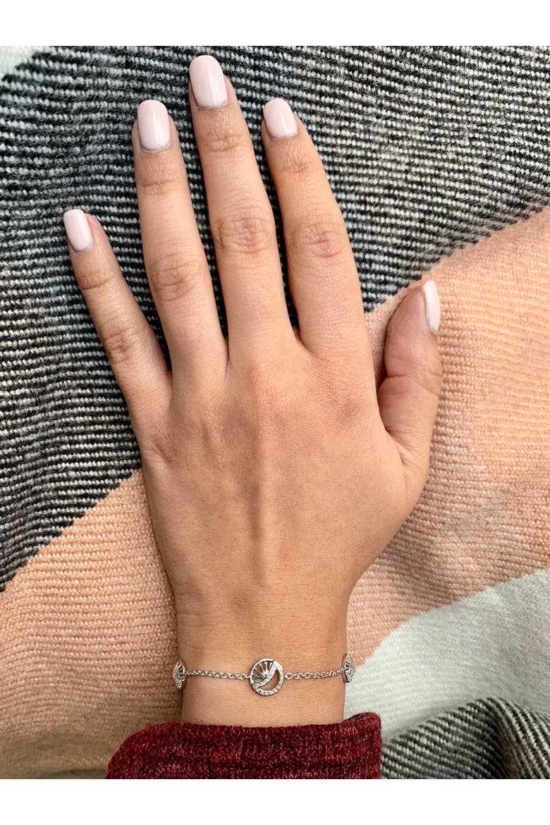 Moon Phases Sterling Silver Diamond Bracelet, Alternate, color, Silver
