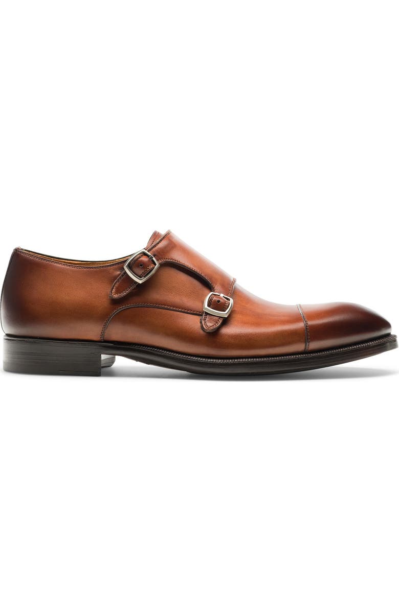 Magnanni Harris Double Monk Strap Shoe, Alternate, color, Brown