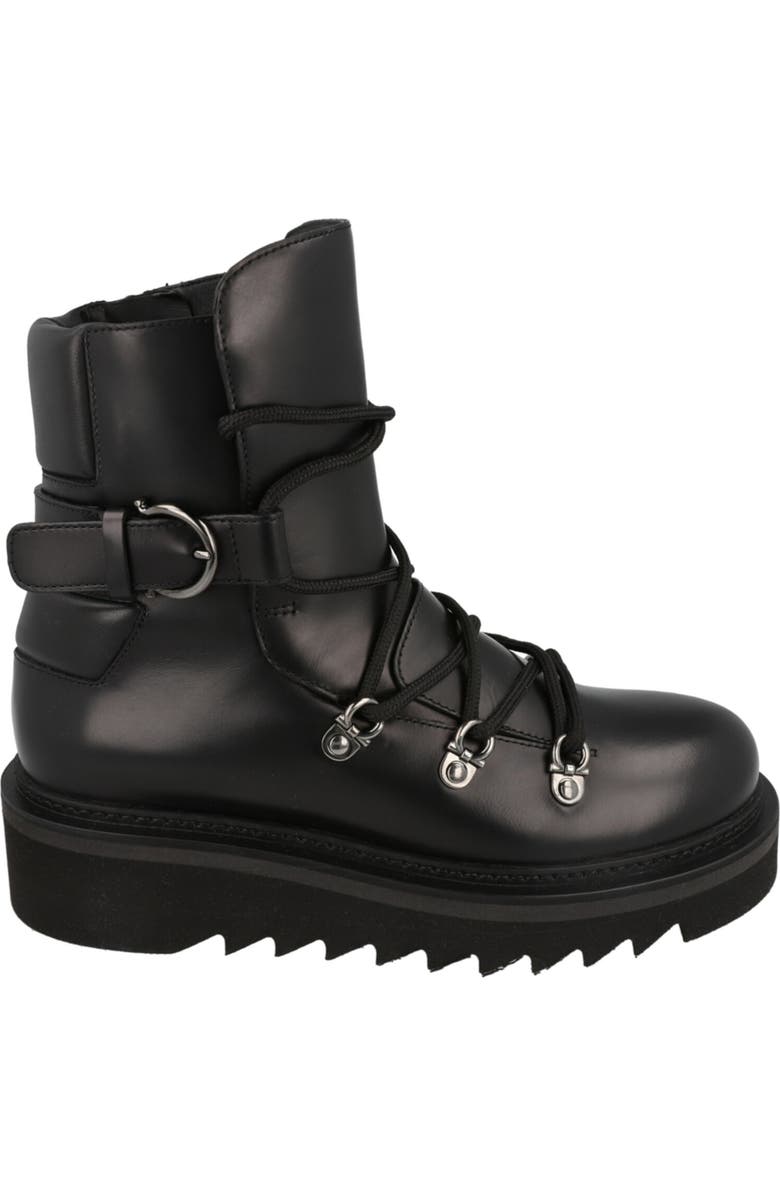 FERRAGAMO Elimo Leather Hiker Boot, Alternate, color, Black