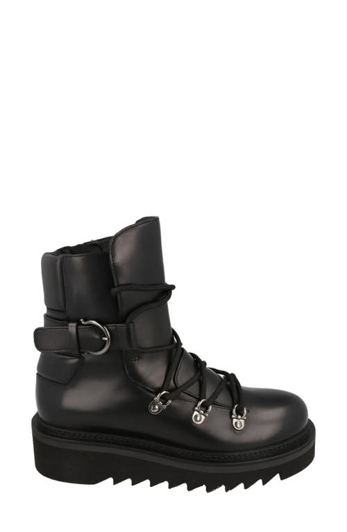 Ferragamo Elimo Leather Hiker Boot In Black