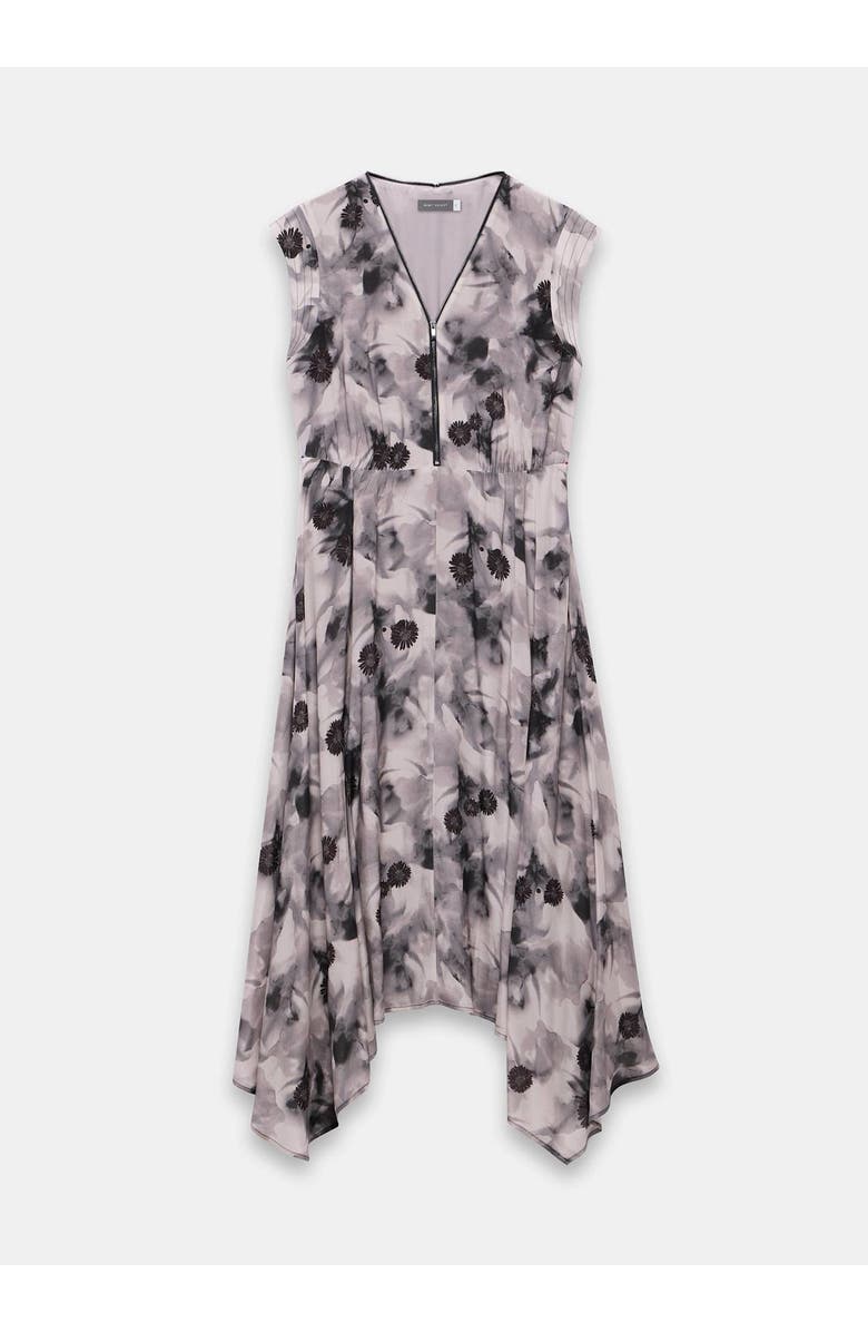 MINT VELVET Abstract Print Midi Dress, Alternate, color, Grey