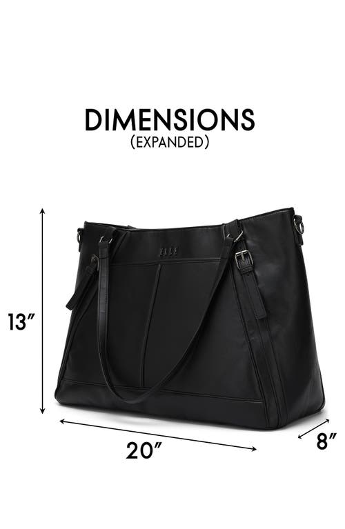Elle Leisure Luxe 33l Vegan Leather Weekender Tote Bag | Black In Black