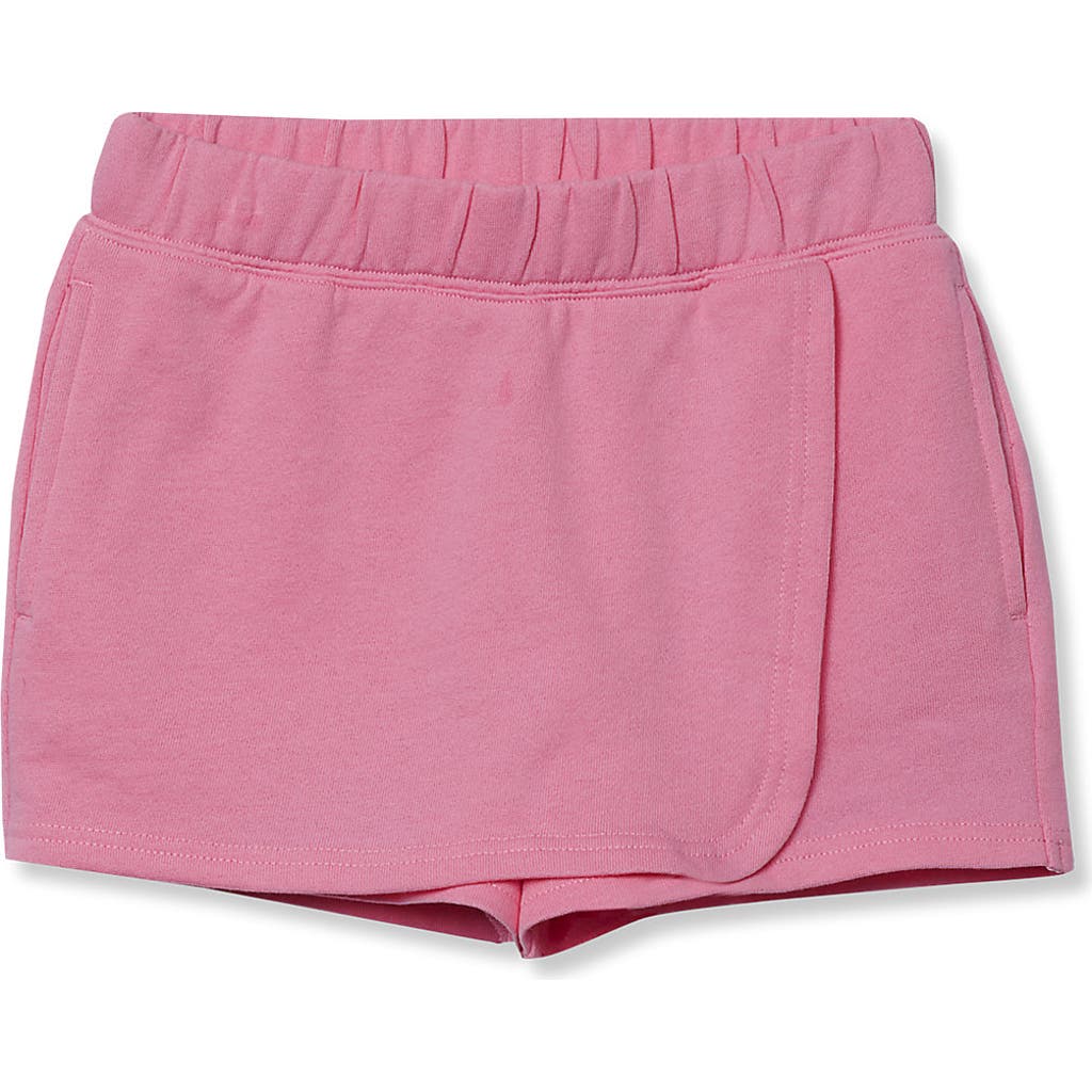 Lands' End Kids' Girls Wrap Front Knit Skort In Pink