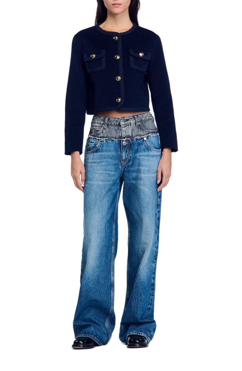 SANDRO Short wool jacket, Alternate, color, 