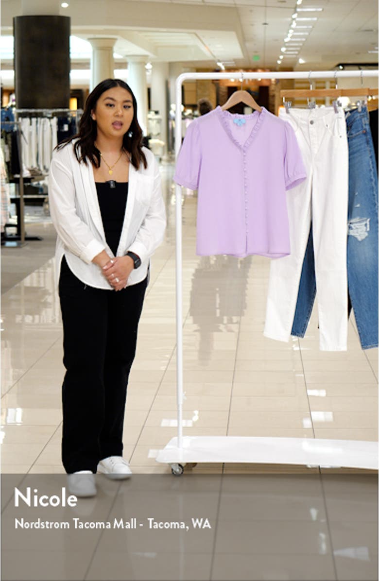 Frill V-Neck Button-Up Blouse, sales video thumbnail