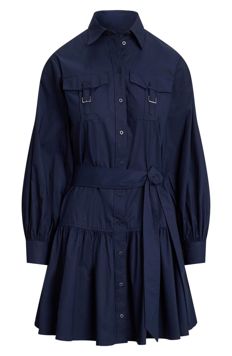 Lauren Ralph Lauren Stretch Cotton Long Sleeve Shirtdress, Alternate, color, Lauren Navy