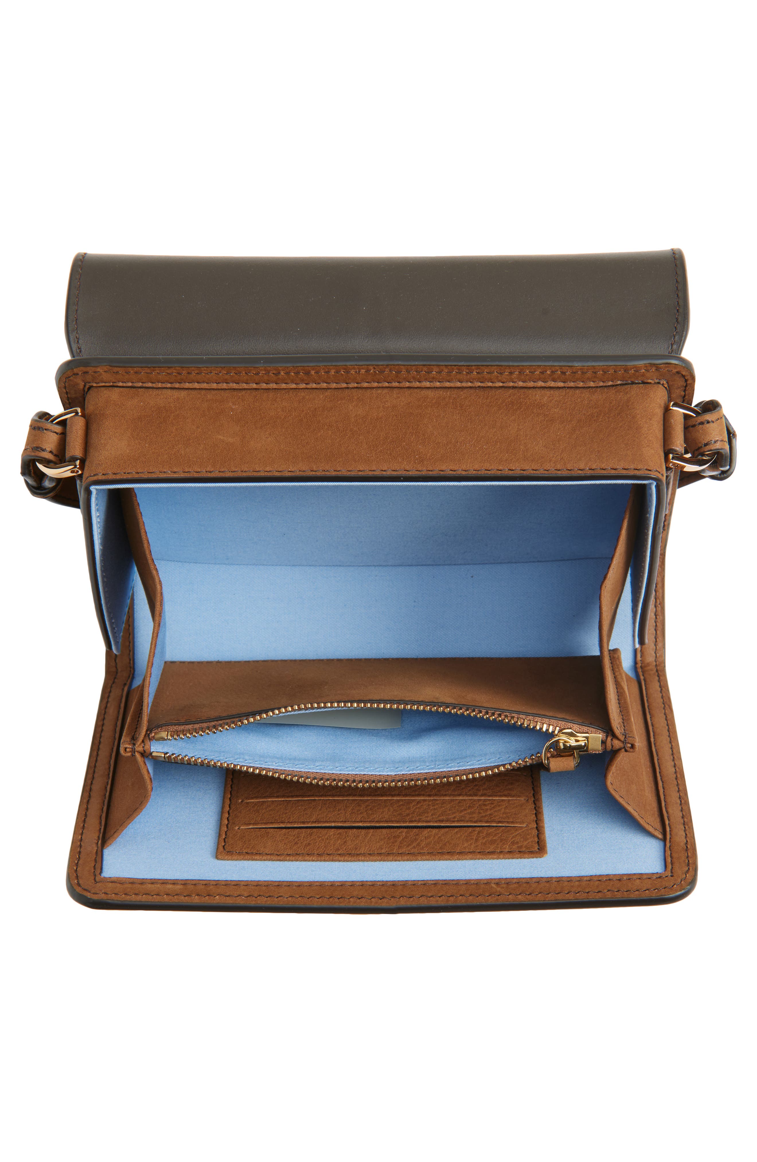 Versace Medusa Leather Crossbody Bag, Alternate, color, Light Brown-Versace Gold