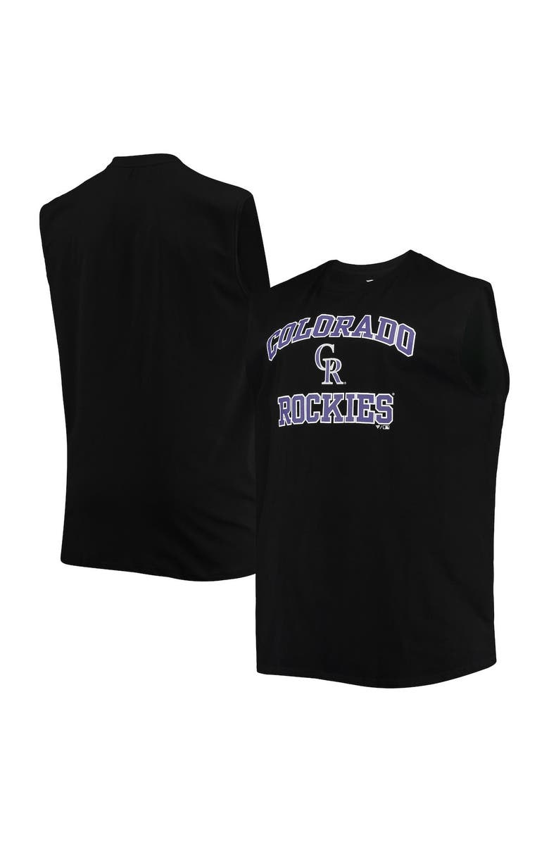 PROFILE Men's Black Colorado Rockies Big & Tall Jersey Muscle Tank Top, Main, color, Black