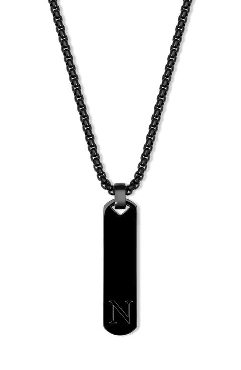 Men's Initial Vertical Bar Necklace