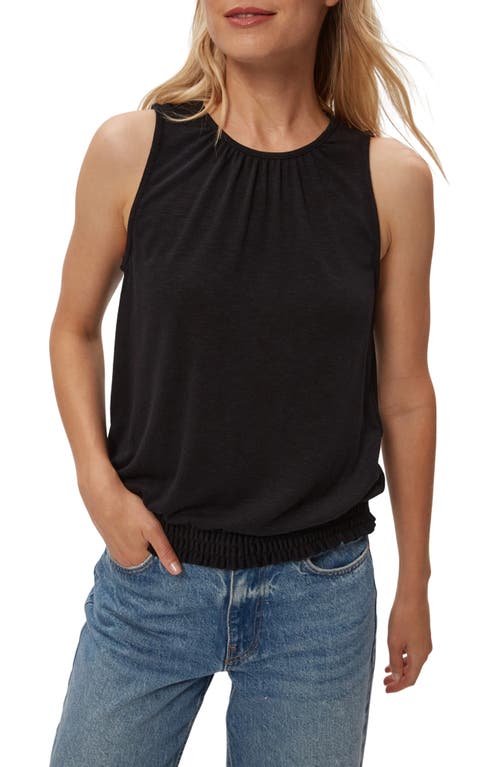 Michael Stars Akira Smocked Hem Tank Top In Black
