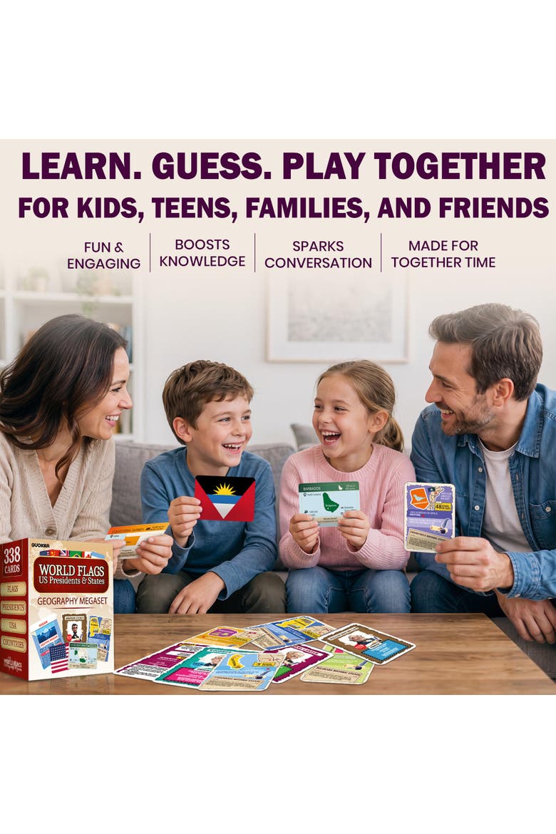World Flags & Geography Flash Cards for Kids, Teens & Families, Alternate, color, Flags Set 338