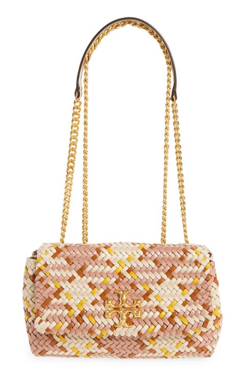 Small Kira Woven Leather Crossbody Bag