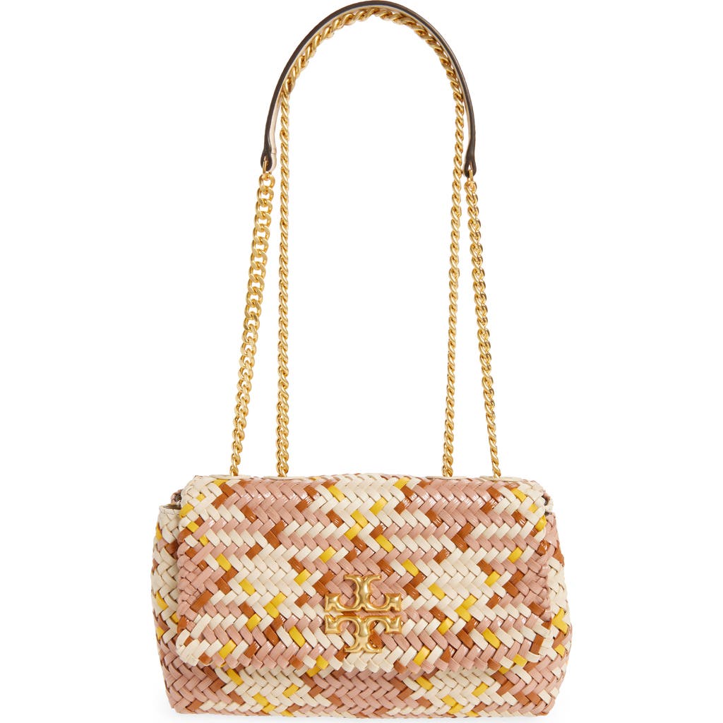 Tory Burch Small Kira Woven Leather Crossbody Bag In Multi