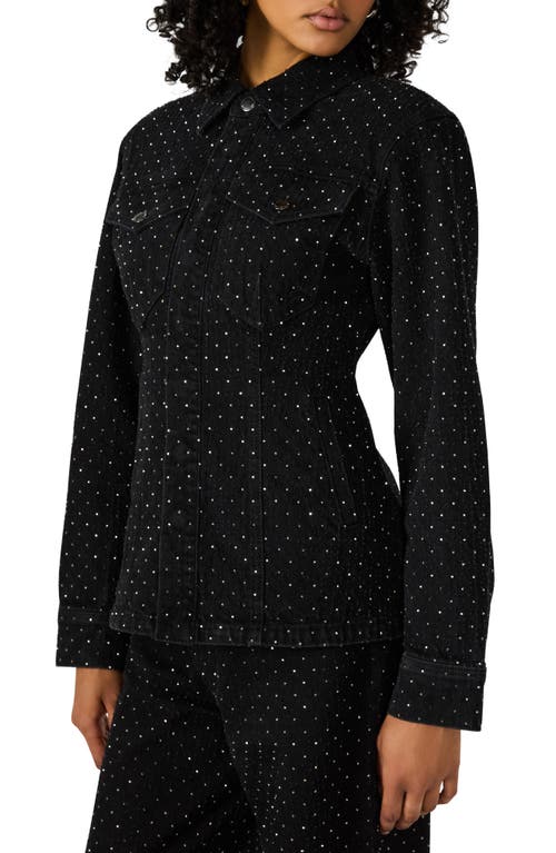 Steve Madden Parc Embellished Denim Jacket In Black