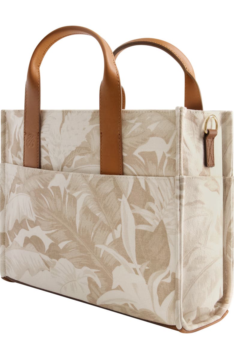 Tommy Bahama Floral Canvas & Leather Trim Tote Bag, Alternate, color, Beige Multi