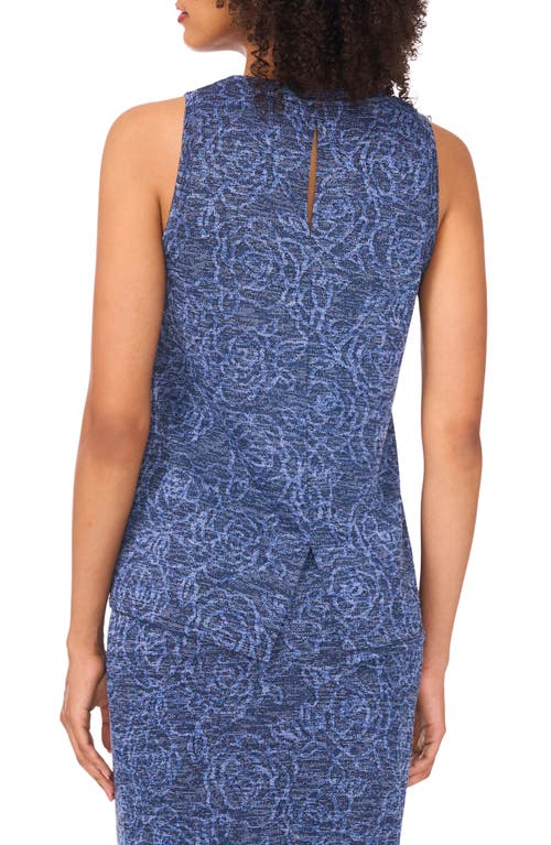 Vince Camuto Sleeveless Jacquard Tank Top In Blue