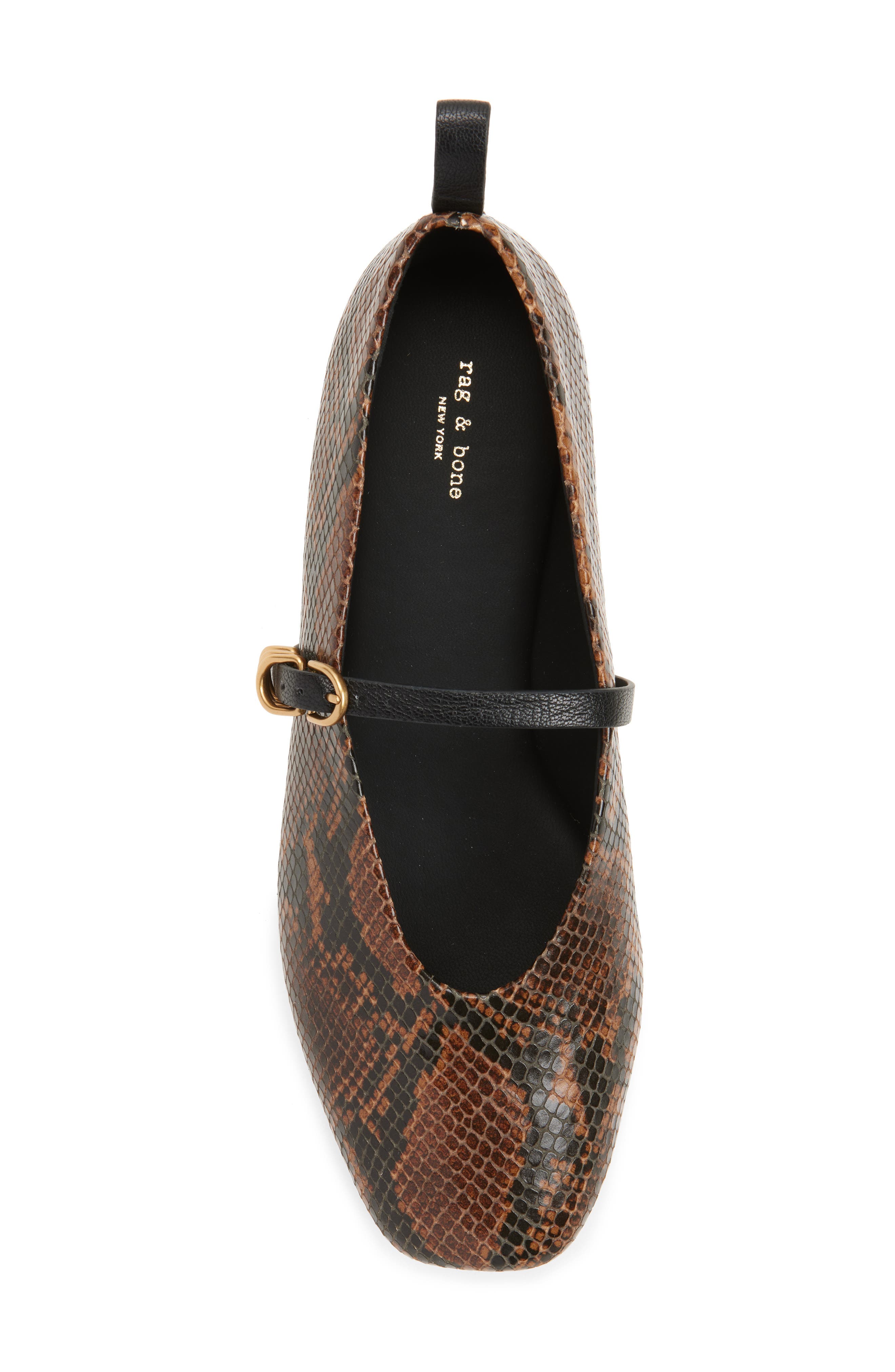 rag & bone Spire Mary Jane, Alternate, color, Brown Snake Embossed