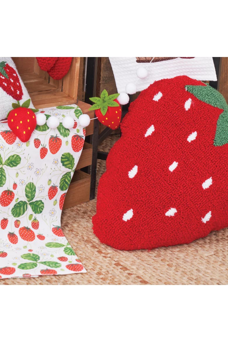 Strawberry Hooked Accent Throw Pillow 18", Alternate, color, Red