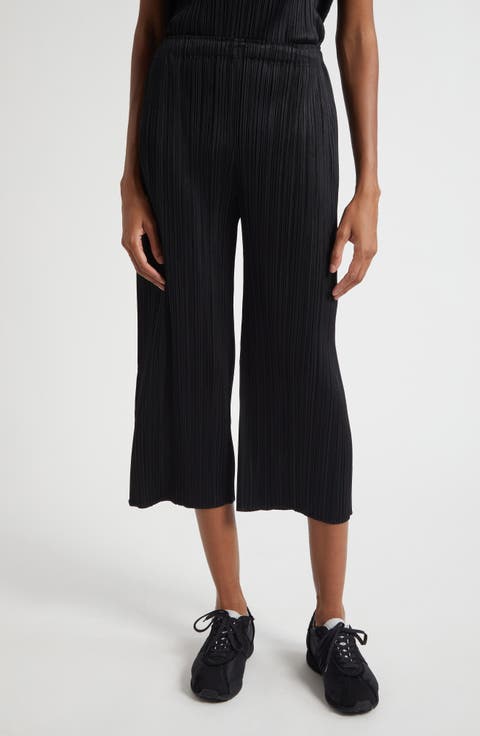 PLEATS PLEASE パンツ PLEATS PLEASE Pleats Cropped Pants Black 3 (K-157796) | PLAYFUL