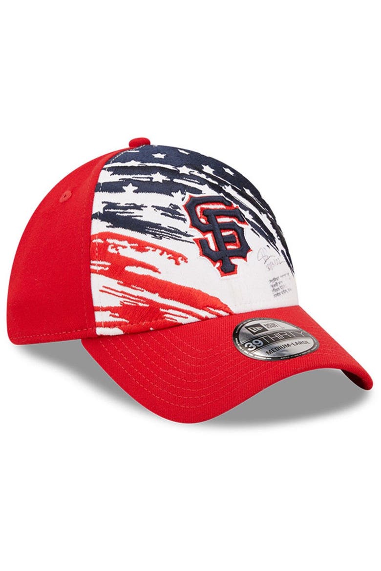Men's New Era Red San Francisco Giants 2022 4th of July 39THIRTY Flex Hat, Alternate, color, Red