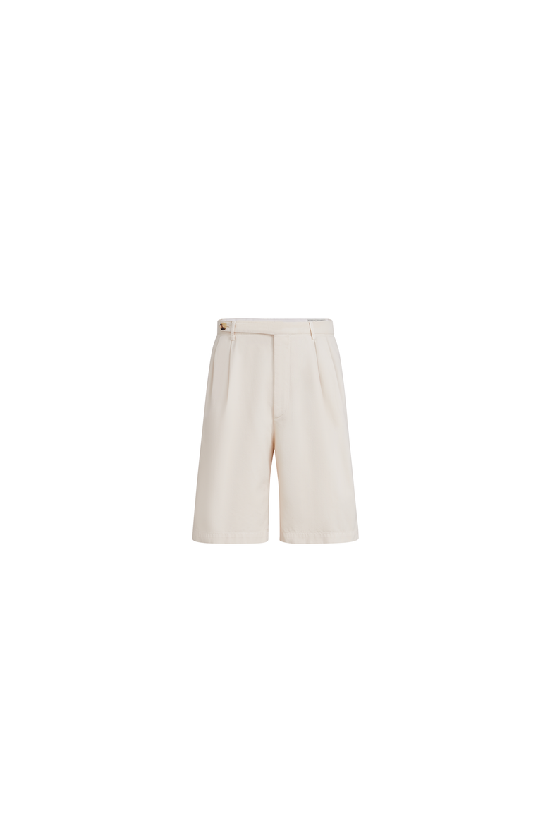 Bermuda shorts with pleats, Alternate, color, Off-White