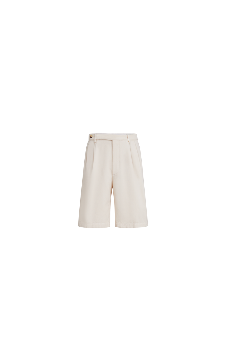 Brunello Cucinelli Bermuda shorts with pleats, Alternate, color, Off-White