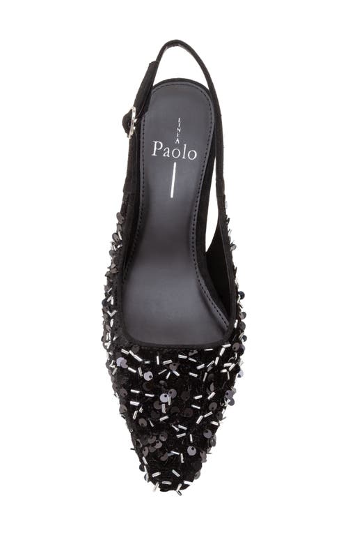 Linea Paolo Cosmo Beaded Pointed Toe Slingback Pump In Black