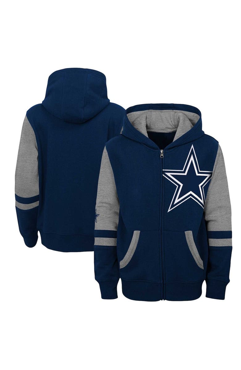 Outerstuff Youth Navy Dallas Cowboys Colorblock Full-Zip Hoodie, Main, color, Navy