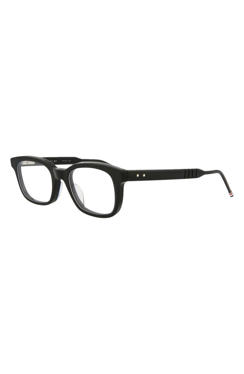Thom Browne Novelty 50mm Rectangular Optical Glasses, Alternate, color,