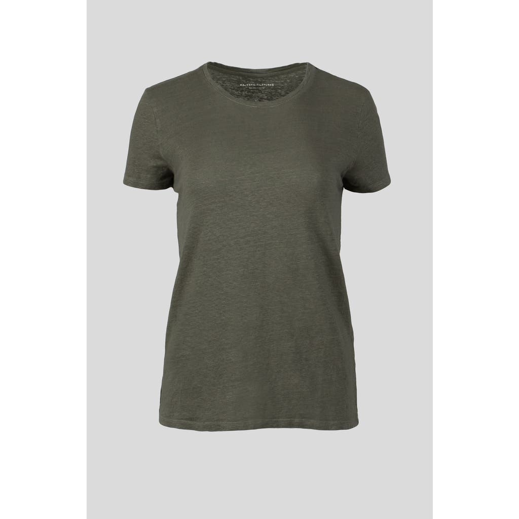 Majestic Filatures Linen Stretch Hd S/s Crewneck