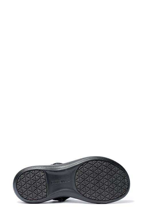 Minnetonka Brecca Flip Flop In Black Metallic