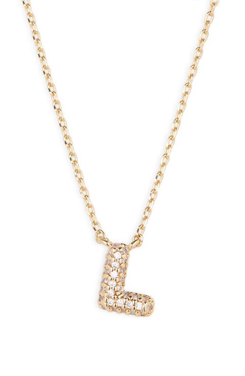 Pavé Crystal Initial Necklace