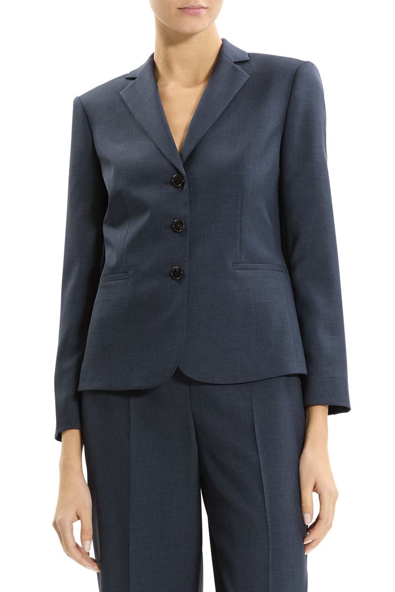 Shrunken Three-Button Jacket, Main, color, NOCTURNE NAVY
