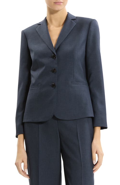 Theory Shrunken Three-Button Jacket in Nocturne Navy at Nordstrom, Size 2