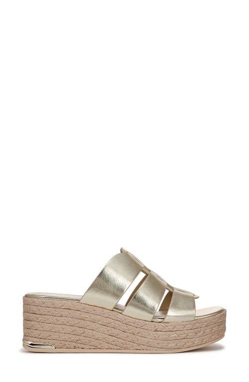 Franco Sarto Tevin Platform Wedge Sandal In Platino Gold