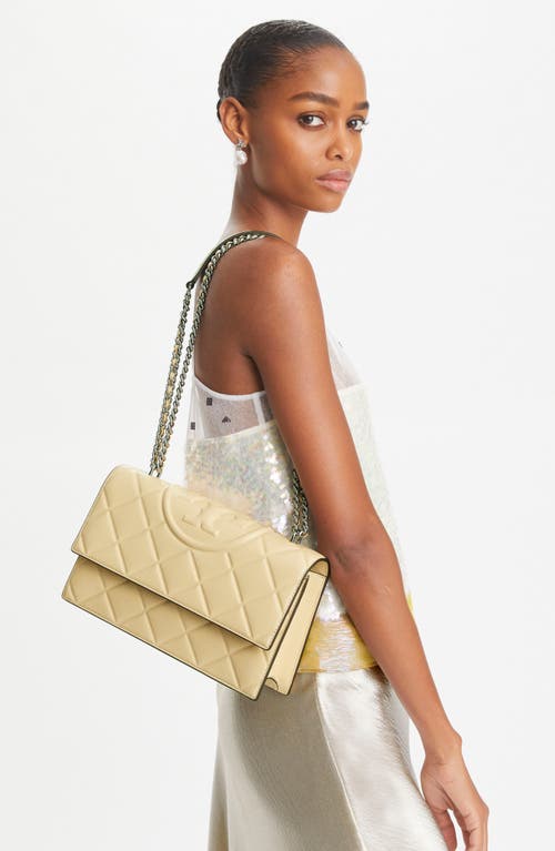 Tory Burch Fleming Small Convertible Leather Shoulder Bag In Vanilla Soft Serve