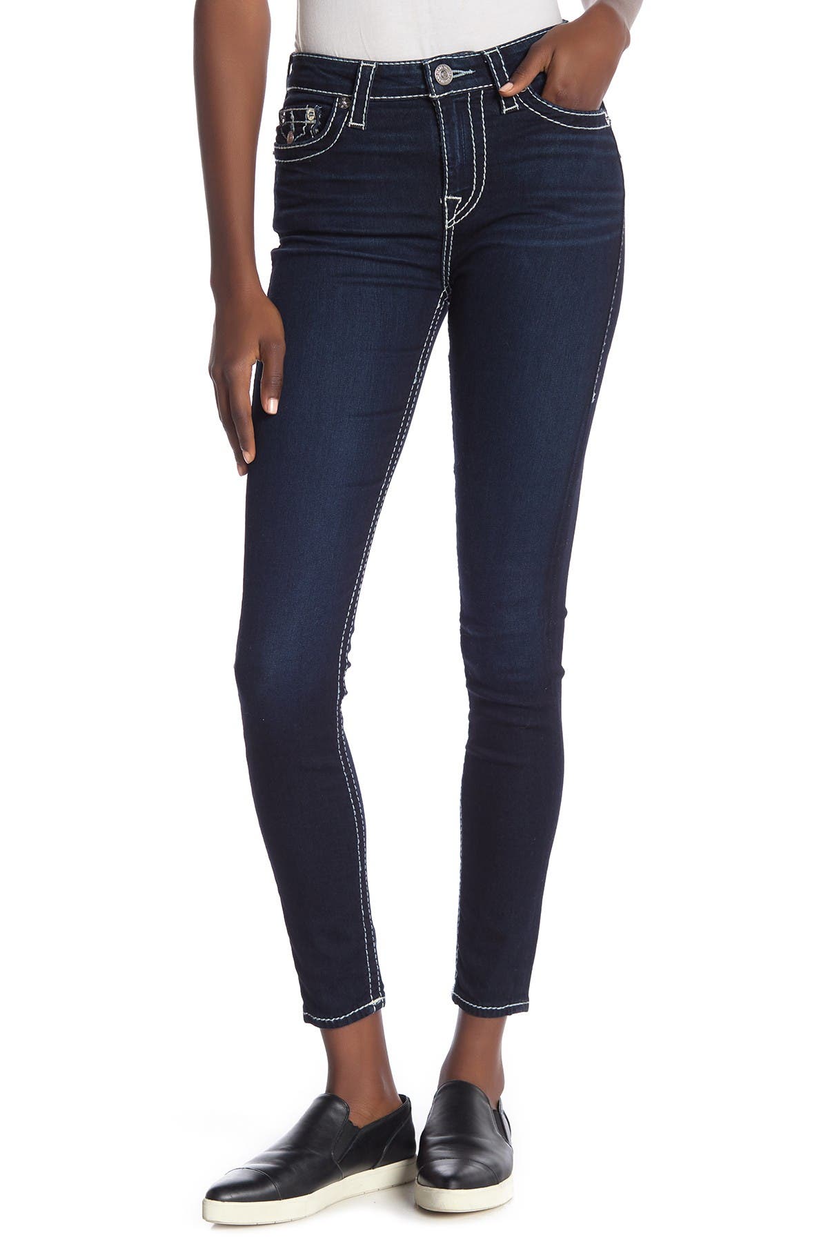 True Religion Halle High Rise Flap Pocket Skinny Jeans (Women ...