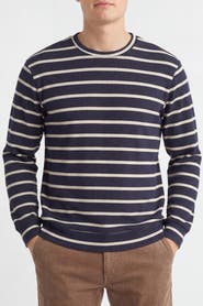 Solomon & Sage Men's Classic Stripe Ribbed Sweatshirt