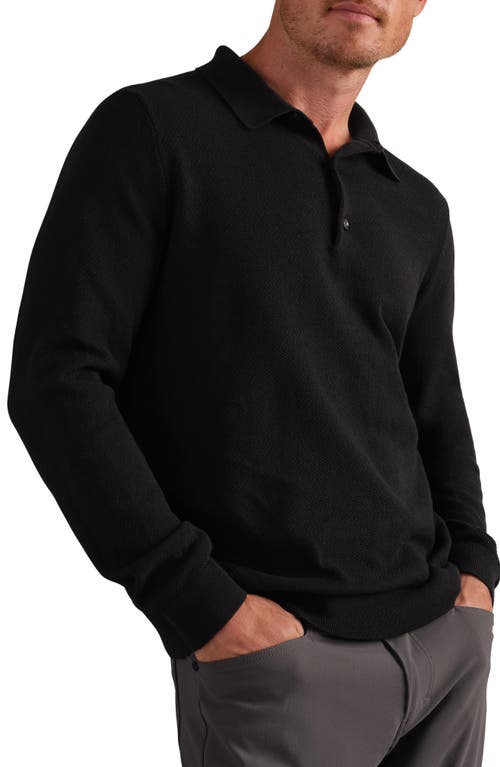 Rhone Regular Fit Long Sleeve Sweater Polo In Black