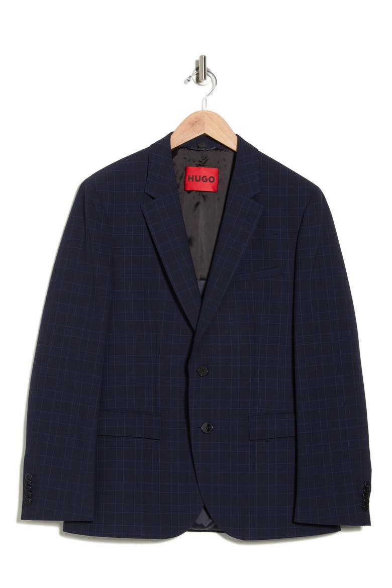 Karl Pinstripe Wool Blend Sport Coat, Alternate, color, DARK BLUE